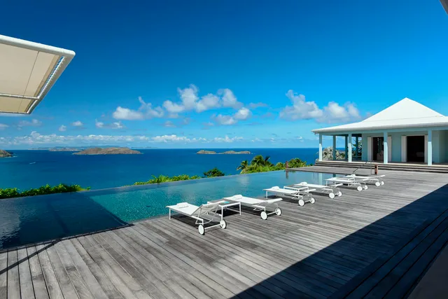 09 - Hill House pool ocean view at Villa Hill House in Camaruche - St. Barth Villa Rental