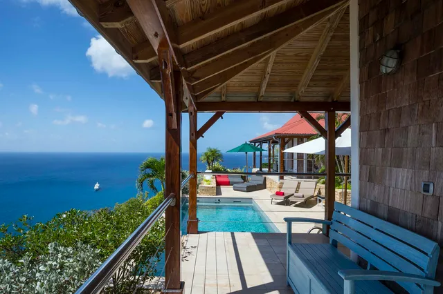 bedroom 01 terrace - by J at Villa Hurakan in St Barts - St. Barth Villa Rental