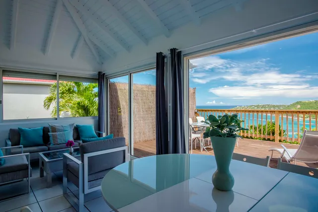 dining deck ocean view at Villa Idalia in St Barts - St. Barts Villa Rental