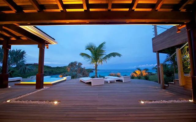 Song deck ocean view at Villa Indian Song in St Barts - St. Barth Villa Rental