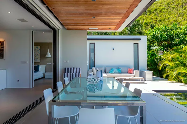 Outside dining at Villa Indyana in St Barts - St. Barts Villa Rental