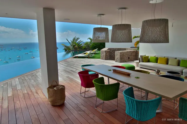 Outside dining at Villa Infra in St Barts - St Barts luxury vacation rental