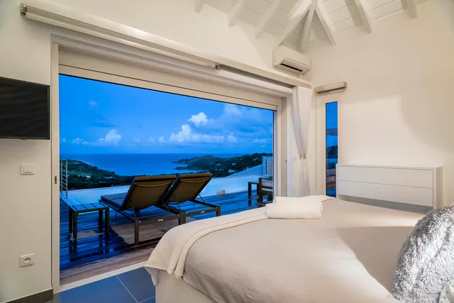 bedroom 1 view at night at Villa Iris in St Barts - St Barts luxury vacation rental