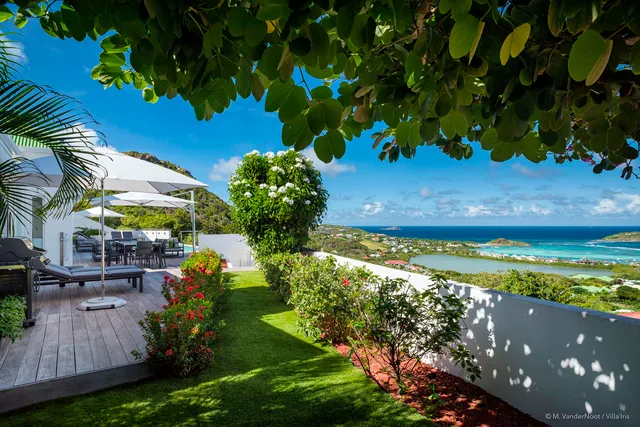 garden ocean view at Villa Iris in St Barts - St. Barts Villa Rental