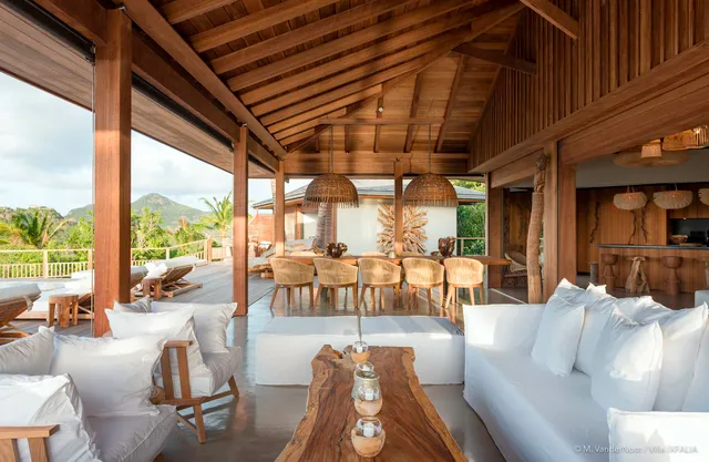 covered terrace at Villa Ixfalia in St Barts - St Barts luxury vacation rental