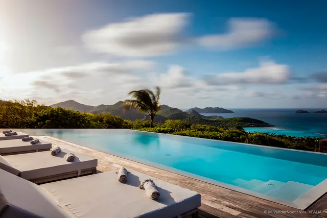 pool ocean view at Villa Ixfalia in St. Jean - St. Barts Villa Rental