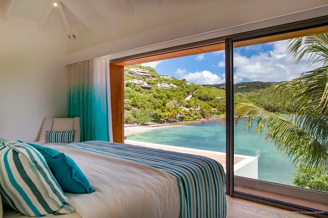 bedroom 1 ocean view at Villa Javacanou in St Barts - St. Barth Villa Rental