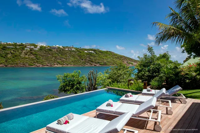 pool ocean view at Villa Javacanou in Marigot - St Barts luxury vacation rental