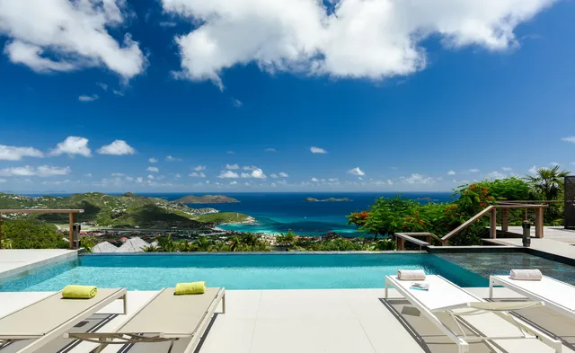 pool ocean view at Villa Krystel in St Barts - St. Barts Villa Rental