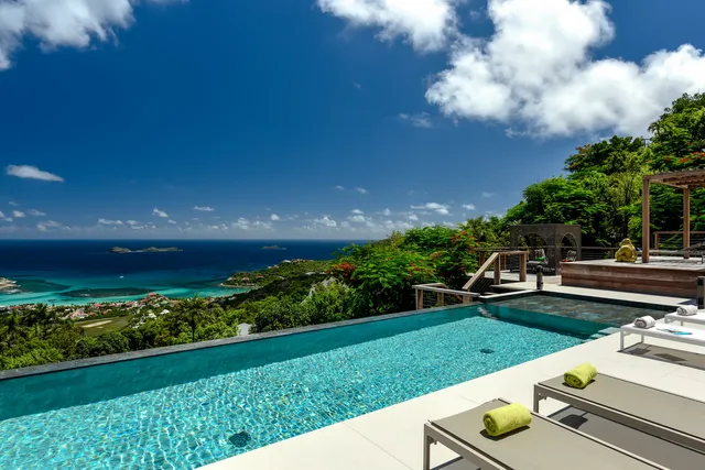 pool ocean view at Villa Krystel in St Barts - St. Barth Villa Rental