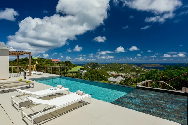 pool ocean view at Villa Krystel in St Barts - St. Barts Villa Rental