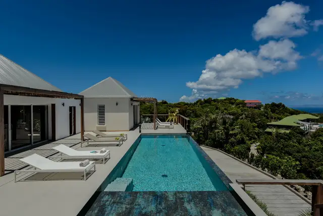 terrace at Villa Krystel in St Barts - St. Barts Villa Rental