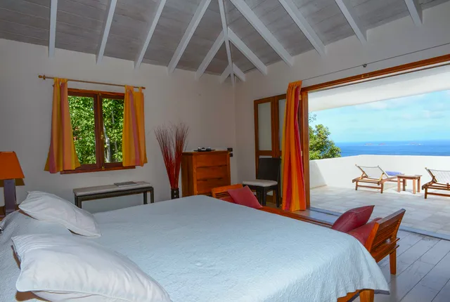 bedroom 01 ocean view at Villa Kuban in St Barts - St. Barth Villa Rental