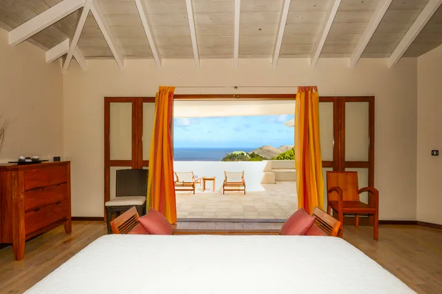bedroom 01 ocean view solarium_ at Villa Kuban in St Barts - St Barts luxury vacation rental
