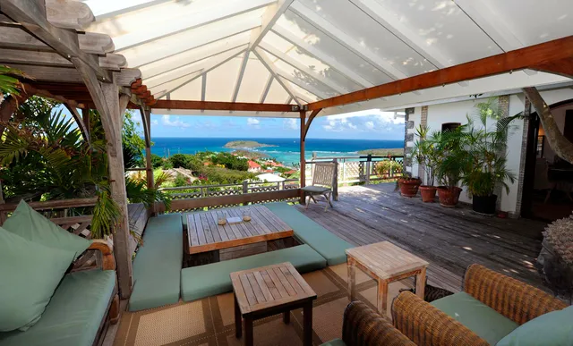 gazebo ocean view at Villa Kyody in St Barts - St. Barth Villa Rental