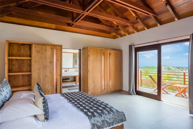 Danse du Soleil bedroom 1 ocean view - by J at Villa La Danse du Soleil in St Barts - St. Barts Villa Rental