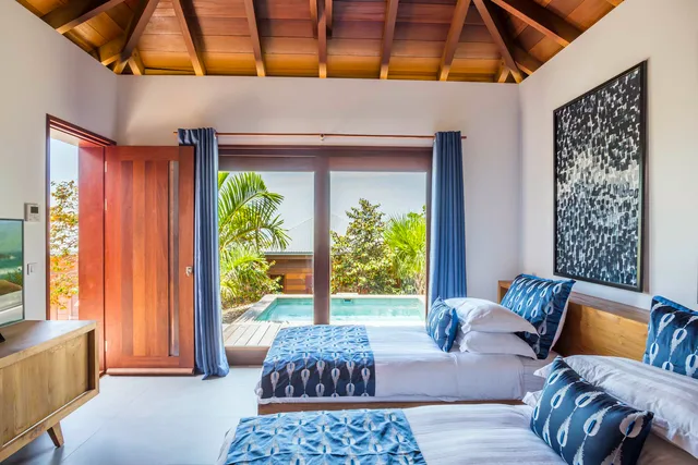 Danse du Soleil bedroom 5 pool view - by J at Villa La Danse du Soleil in St Barts - St. Barts Villa Rental