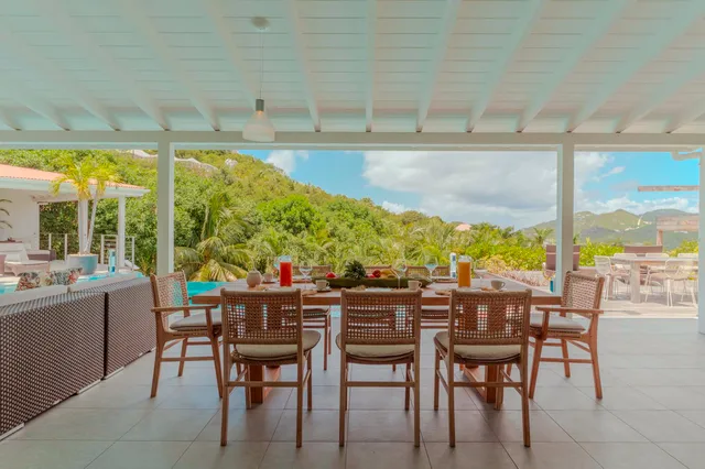 Maison Rouge - Outside Dining at Villa La Maison Rouge in St Barts - St. Barts Villa Rental