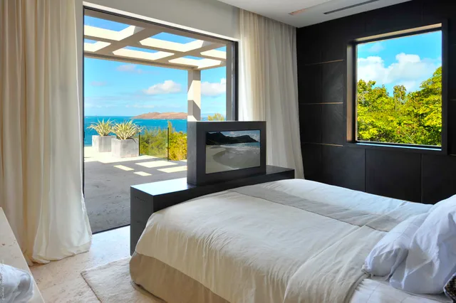 Petite Sereine bedroom 01 ocean view at Villa La Petite Sereine in St Barts - St. Barts Villa Rental