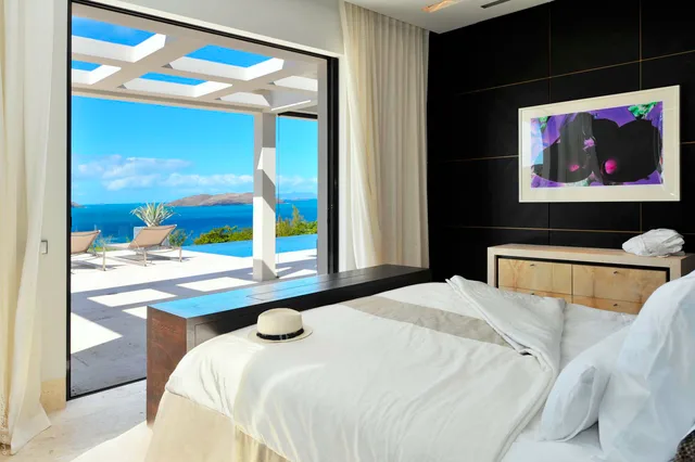 Petite Sereine bedroom 02 ocean view at Villa La Petite Sereine in St Barts - St Barts luxury vacation rental