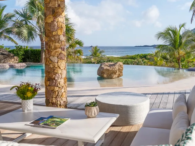 pool ocean view at Villa La Roche dans l’Eau in St Barts - St Barts luxury vacation rental