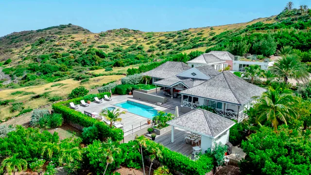 Vie en Rose - Aerial view at Villa La Vie en Rose in St Barts - St. Barts Villa Rental