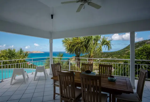 terrace at Villa Lataniers in St Barts - St. Barts Villa Rental