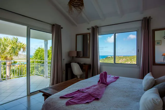 bedroom 01 ocean view at Villa Lataniers in St Barts - St. Barts Villa Rental
