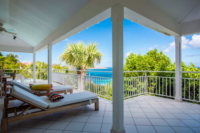 covered terrace at Villa Lataniers in St Barts - St Barts luxury vacation rental