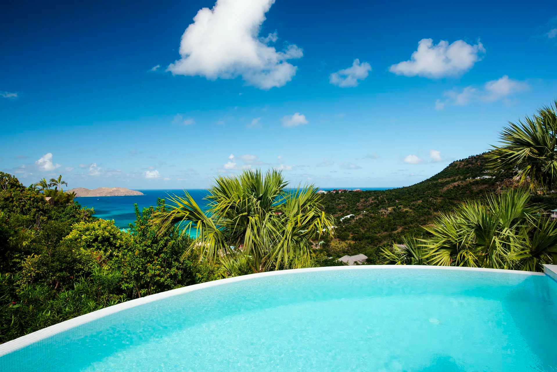 pool ocean view at Villa Lataniers in St Barts - St Barts luxury vacation rental