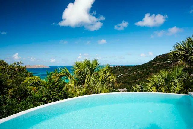 pool ocean view at Villa Lataniers in St. Jean - St. Barts Villa Rental