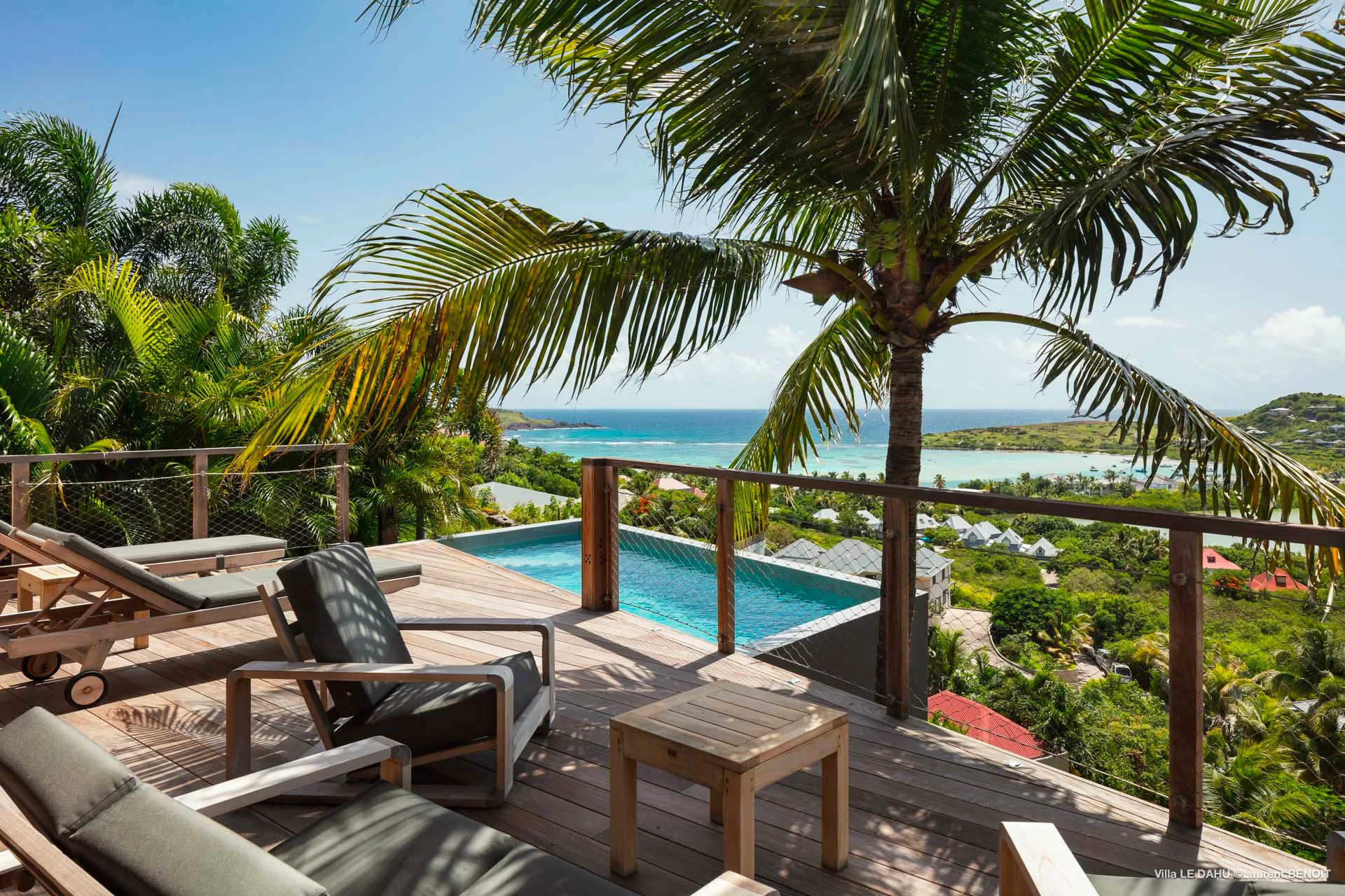 Dahu - pool ocean view at Villa Le Dahu in St Barts - St Barts luxury vacation rental