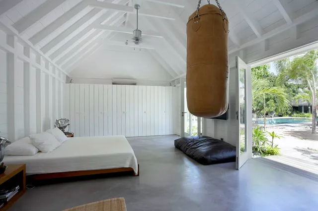 Manoir de Lorient bedroom 01 deck pool view at Villa Le Manoir de Lorient in St Barts - St. Barth Villa Rental