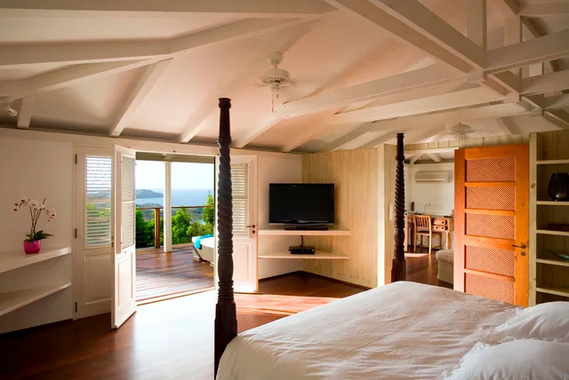 Manoir de Lurin bedroom 04 ocean view at Villa Le Manoir de Lurin in St Barts - St. Barth Villa Rental