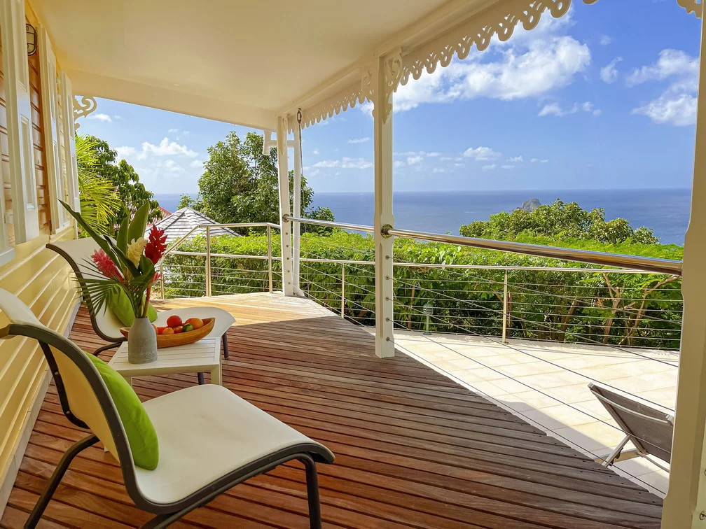 bedroom 1 terrace at Villa L’Enclos in St Barts - St Barts luxury vacation rental