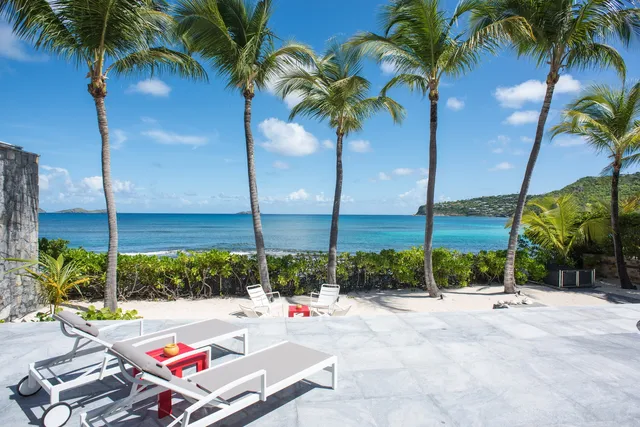 terrace at Villa Les Basses in St Barts - St. Barts Villa Rental