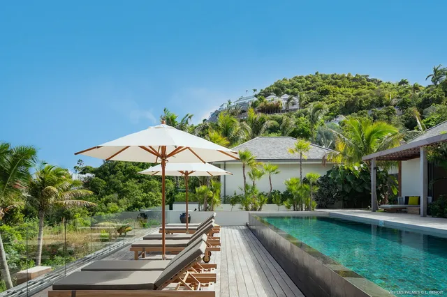 pool at Villa Les Palmes in St Barts - St. Barth Villa Rental