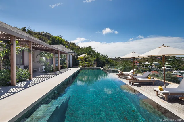 pool at Villa Les Roches in St Barts - St. Barth Villa Rental
