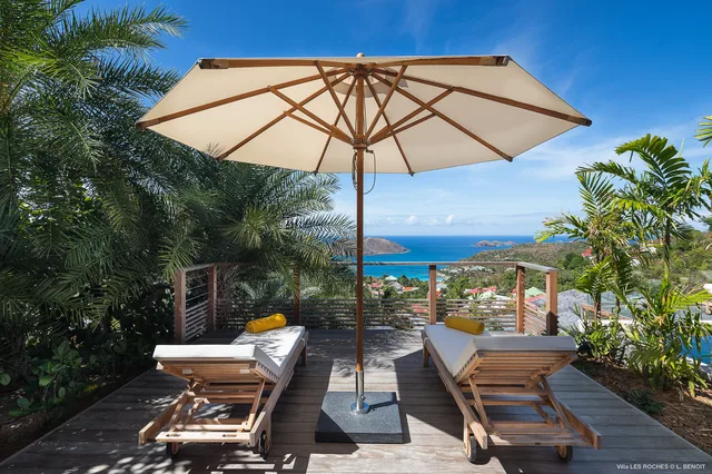terrace at Villa Les Roches in St Barts - St. Barts Villa Rental