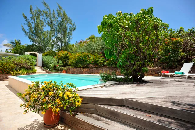 deck pool terrace at Villa Lin in St Barts - St. Barts Villa Rental