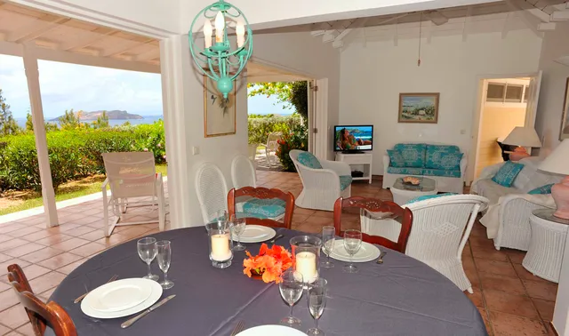 dining living ocean view at Villa Lin in St Barts - St. Barth Villa Rental