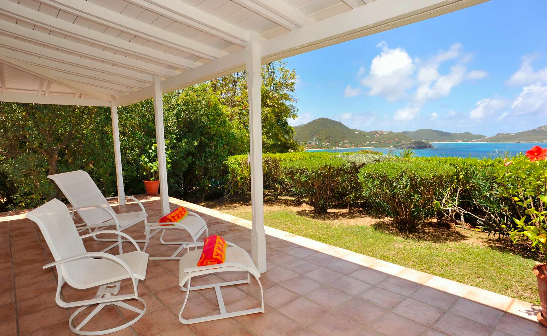 terrace ocean view at Villa Lin in St Barts - St Barts luxury vacation rental