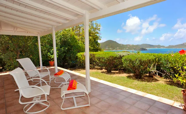 terrace ocean view at Villa Lin in Pointe Milou - St Barts luxury vacation rental