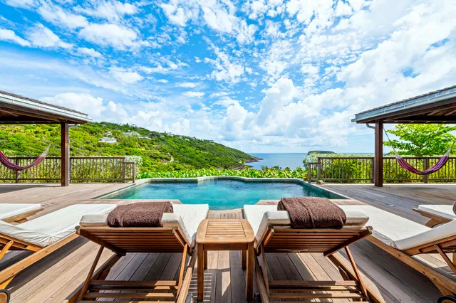 Girasol - pool ocean view at Villa Little Girasol in St Barts - St. Barth Villa Rental