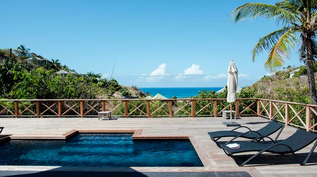 pool ocean view at Villa Mademoiselle in Petit Cul de Sac - St. Barts Villa Rental