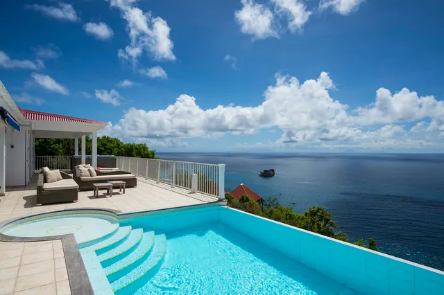 pool ocean view - by J at Villa Manon in Colombier - St. Barts Villa Rental