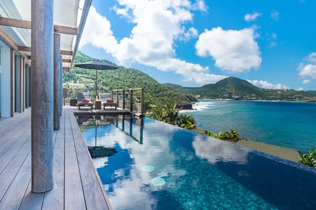 pool ocean view at Villa Maria in Pointe Milou - St. Barts Villa Rental