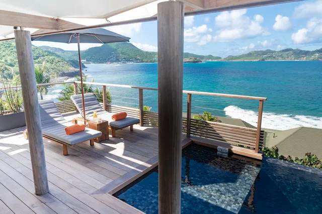 pool ocean view at Villa Maria in St Barts - St. Barts Villa Rental