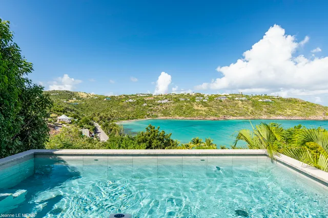 pool ocean view at Villa Marigot Bay in St Barts - St. Barts Villa Rental