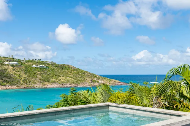 pool ocean view at Villa Marigot Bay in St Barts - St. Barth Villa Rental